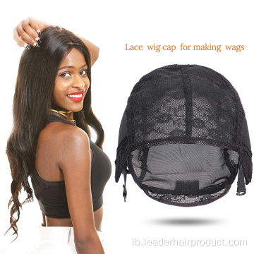 Black Beige breathable duebel Layer Spëtzekleeder Wig Caps